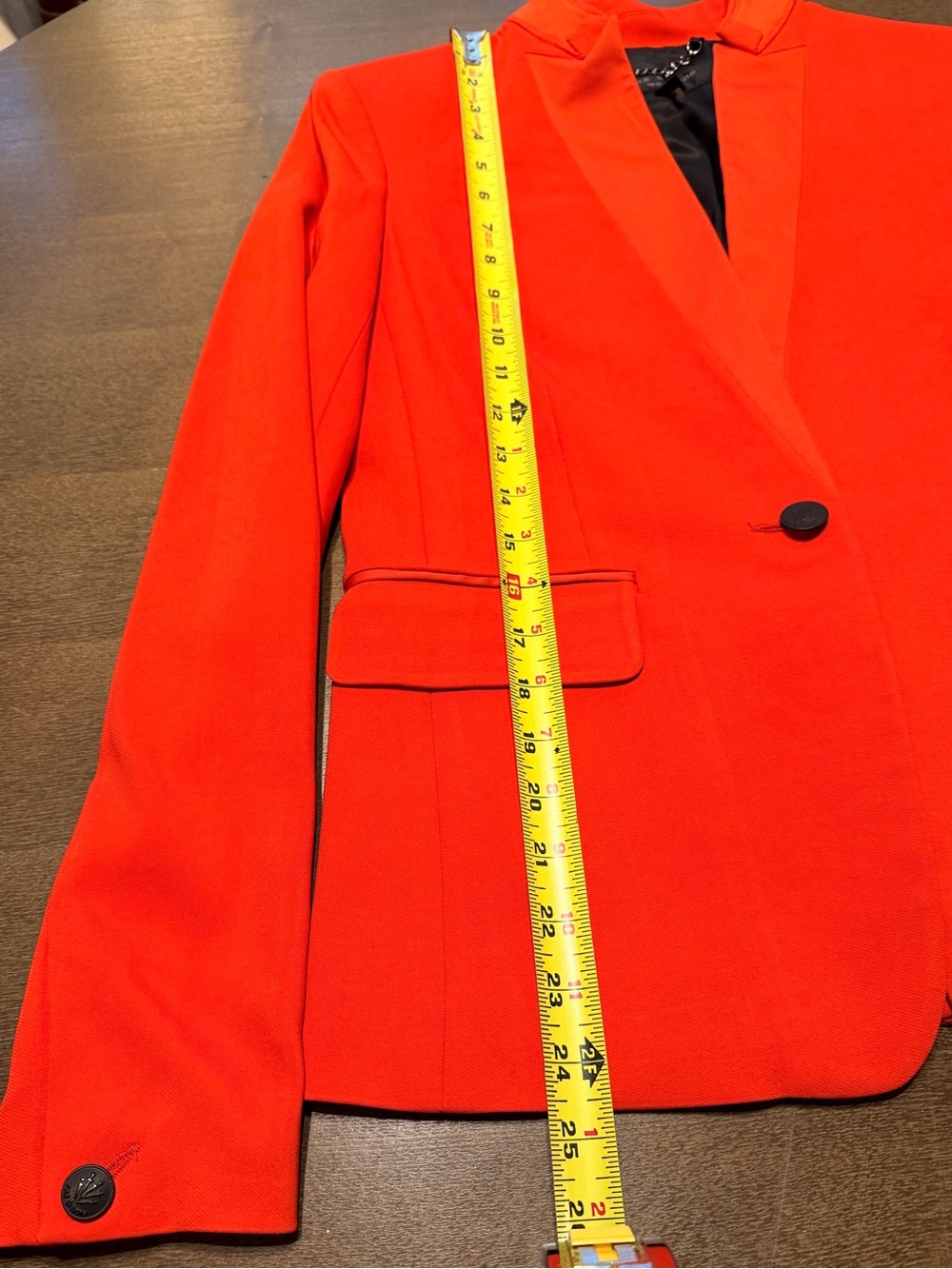 Rag & Bone Orange Blazer Satin Lapel One Button (stand collar)  Sz S/4 - Picture 10 of 12